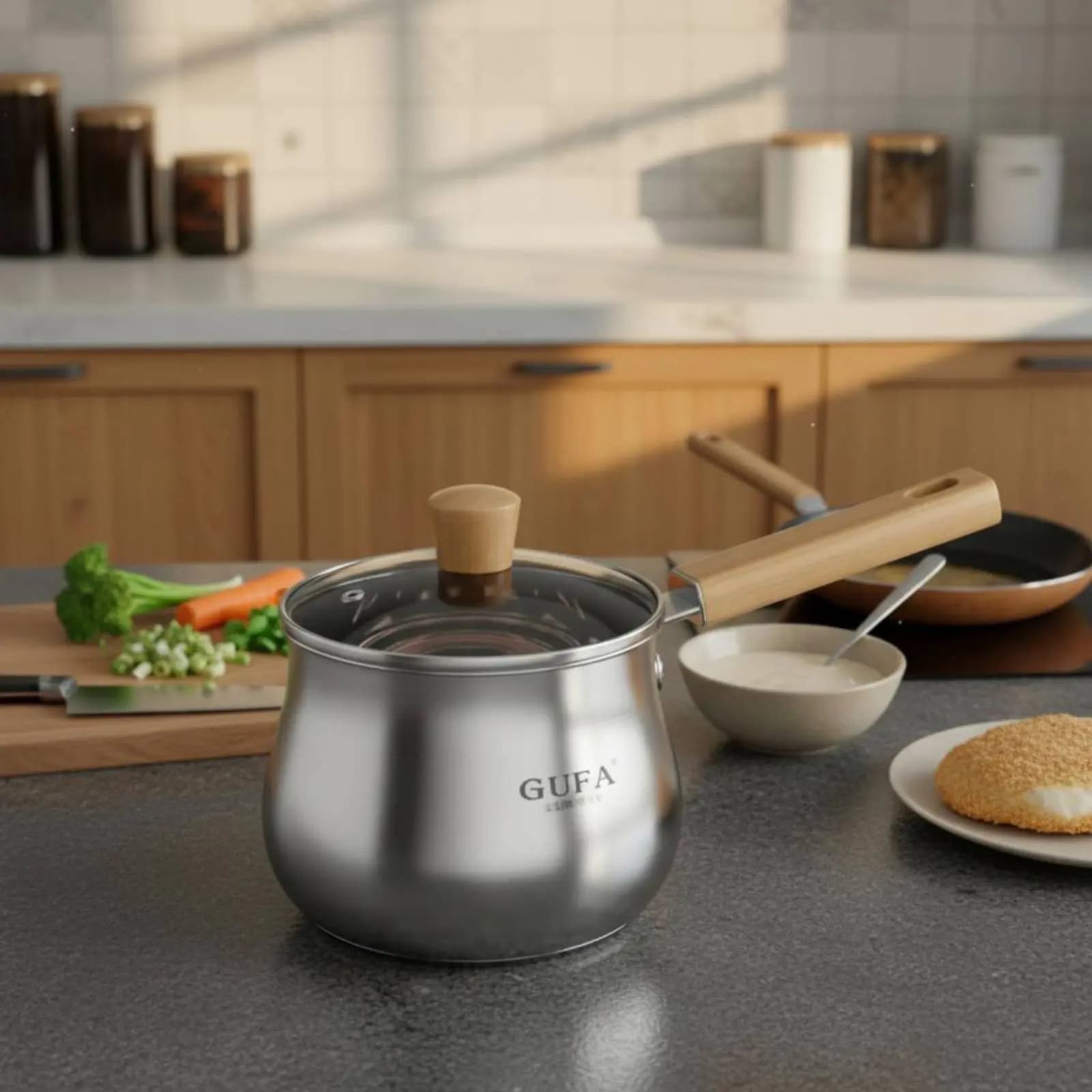 Friggitrice Giapponese per Fritture Impanate, Design Profondo, Piccola Pentola Multifunzionale per Cucina