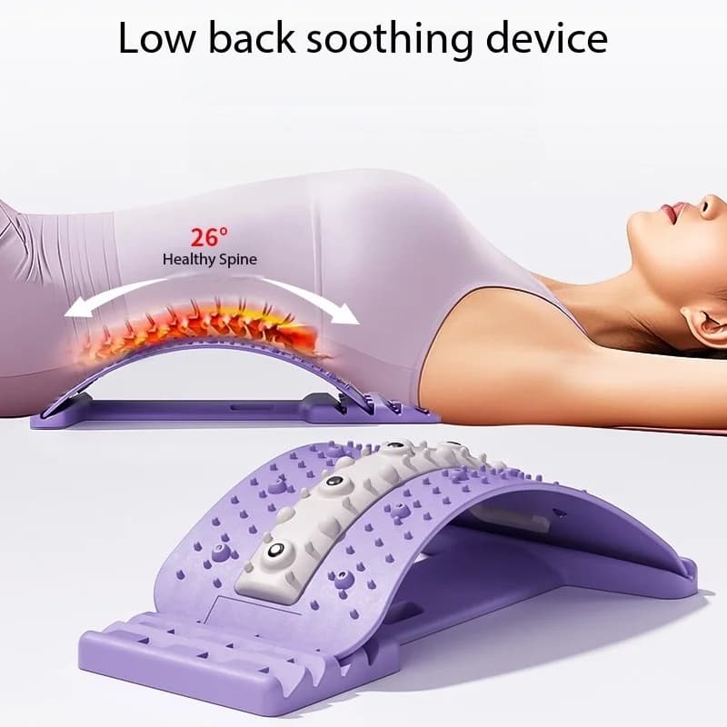 Back Stretcher Lumbar Support Massager Multi-level Adjustable Waist Stretcher Lower Back Pain Relief Massage Board