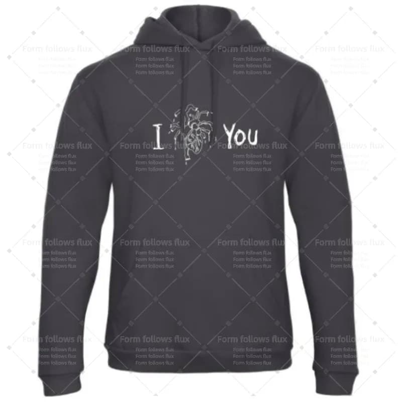 T-Shirt con Cappuccio da Uomo 2026 'I Heart You' per Bambini e Mamme, Stile Fumetto Disegnato a Mano, Unisex, Taglie S-6XL, Adatto anche per Taglie Forti