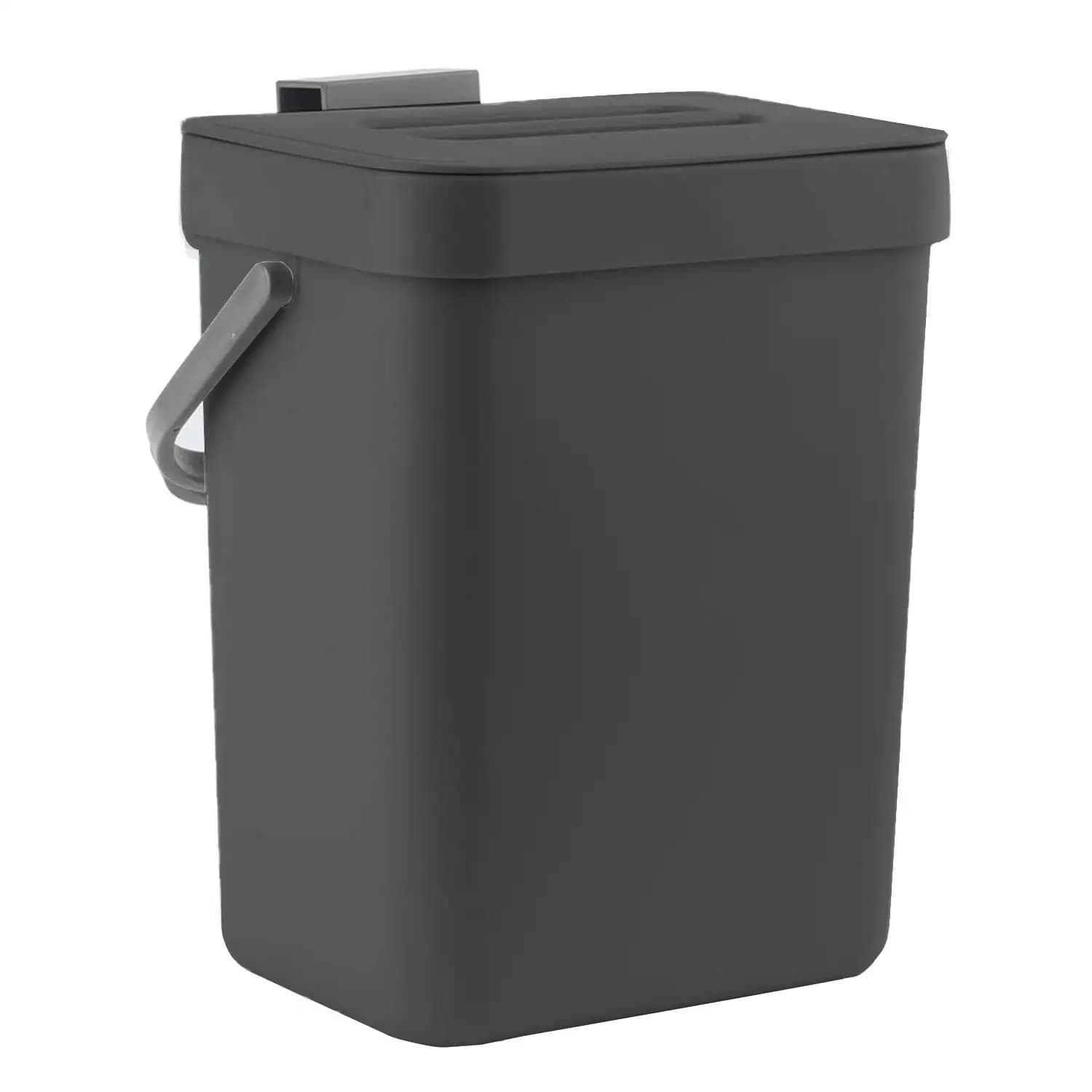 Mini Cestino da Tavolo 3L/0.8 Gal, Piccolo Contenitore per Rifiuti con Coperchio per Scrivania/Ufficio/Dormitorio, Nero