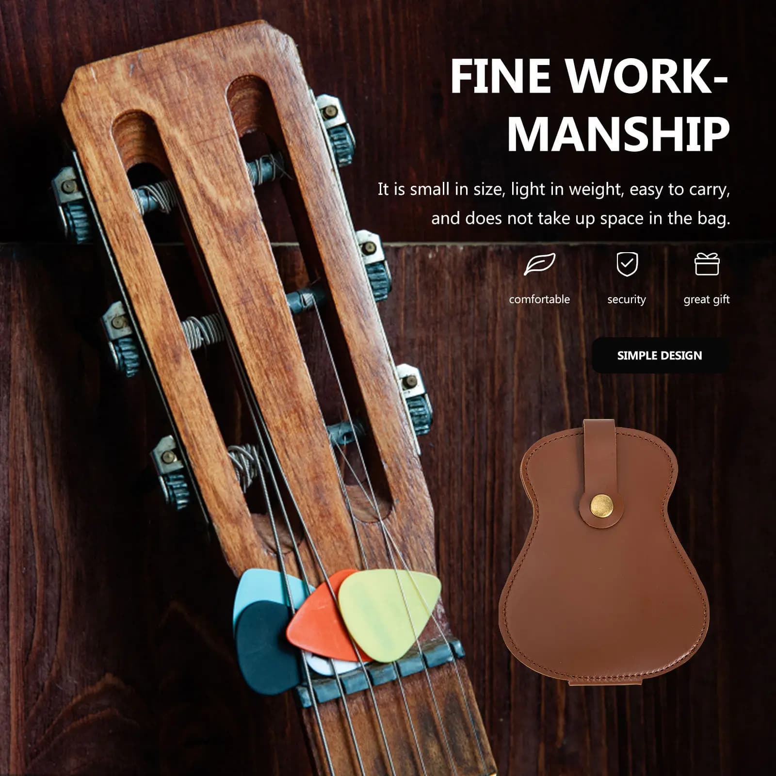 Borsa Porta Plettri per Chitarra in PU Premium, Organizer Pieghevole Portatile con Design a Scomparti per Facile Accesso