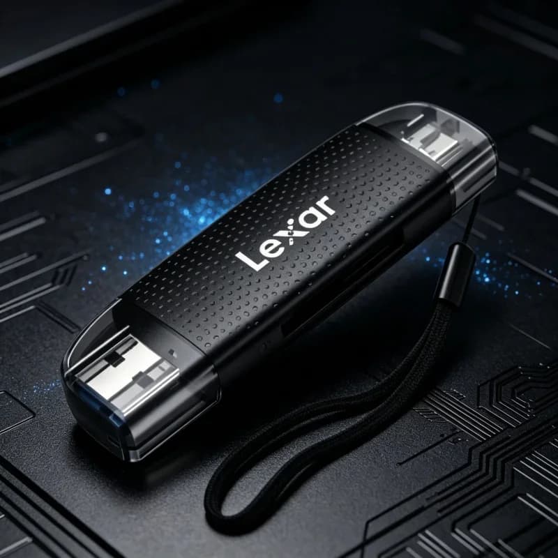 Lexar RW310 2‑in‑1 Card Reader USB3.2 Gen1 USB‑A Type‑C Adapter For SD Micro SD TF Card Data Transfer Phone Laptop PC Camera