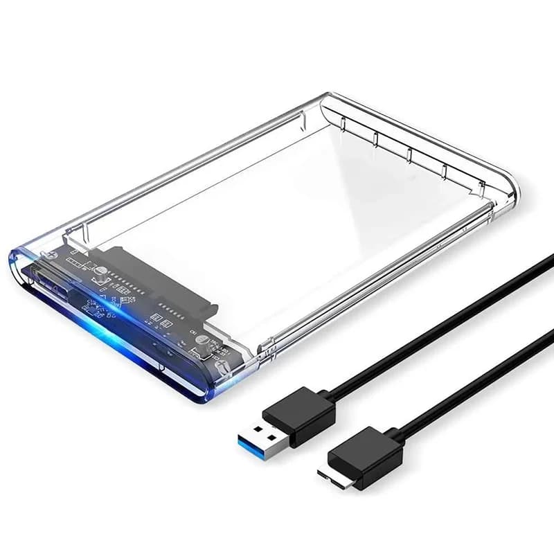 USB 3.0 3.1 USB Tipo C Custodia per disco rigido esterno per SATA HDD SSD da 2,5 pollici Custodia per disco rigido trasparente Supporto senza attrezzi UASP