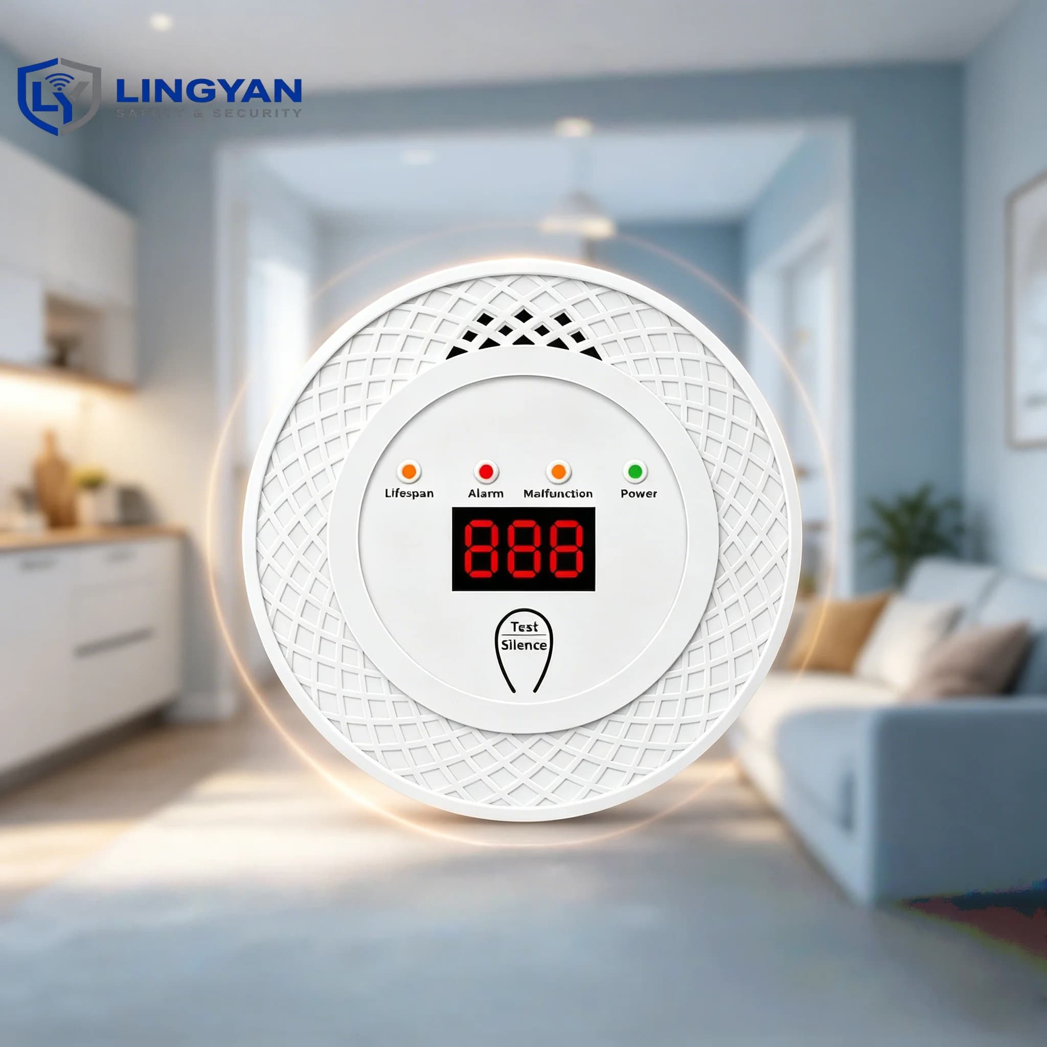 Carbon Monoxide Alarm, no battery needed, digital PPM display and 85dB alert, reliable safety monitor for household use