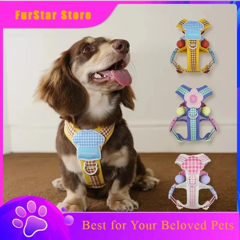 FurStarDog Leash Small And Medium-sized Dog Explosion-proof Chest Harness Corgi Vest Style Dog Walking Leash