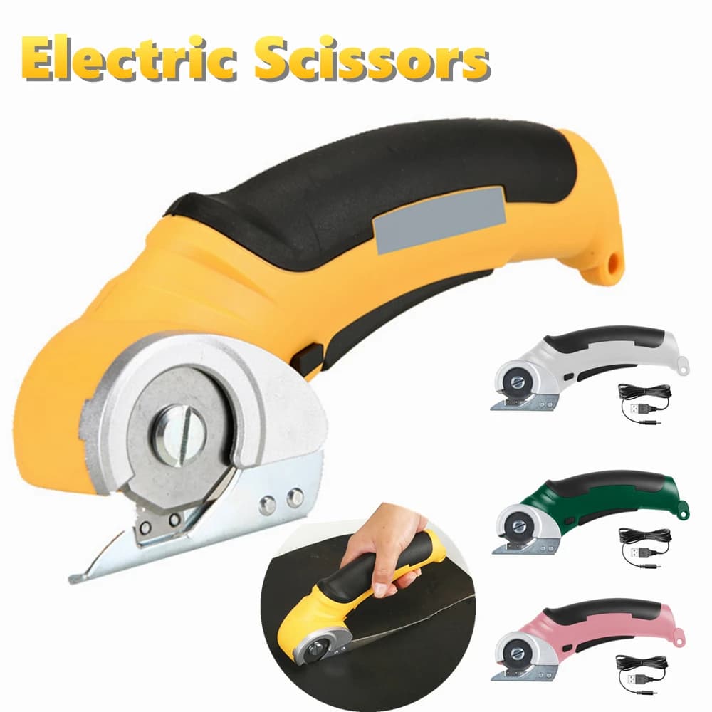 Forbici elettriche Cesoia elettrica ricaricabile senza fili per tessuto in pelle di cartone Scrapbook Tappeto Taglio rotante elettrico