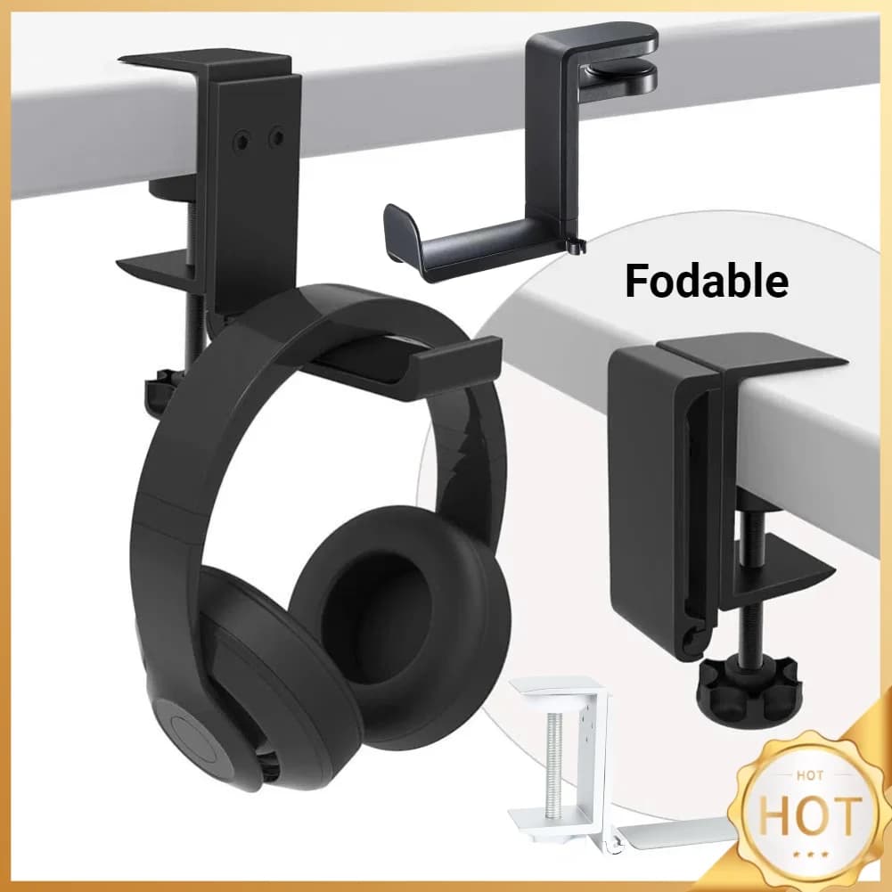 Supporto per auricolari sotto la scrivania con morsetto regolabile Supporto per cuffie con morsetto per gancio per auricolari in metallo per accessori per PC da gioco