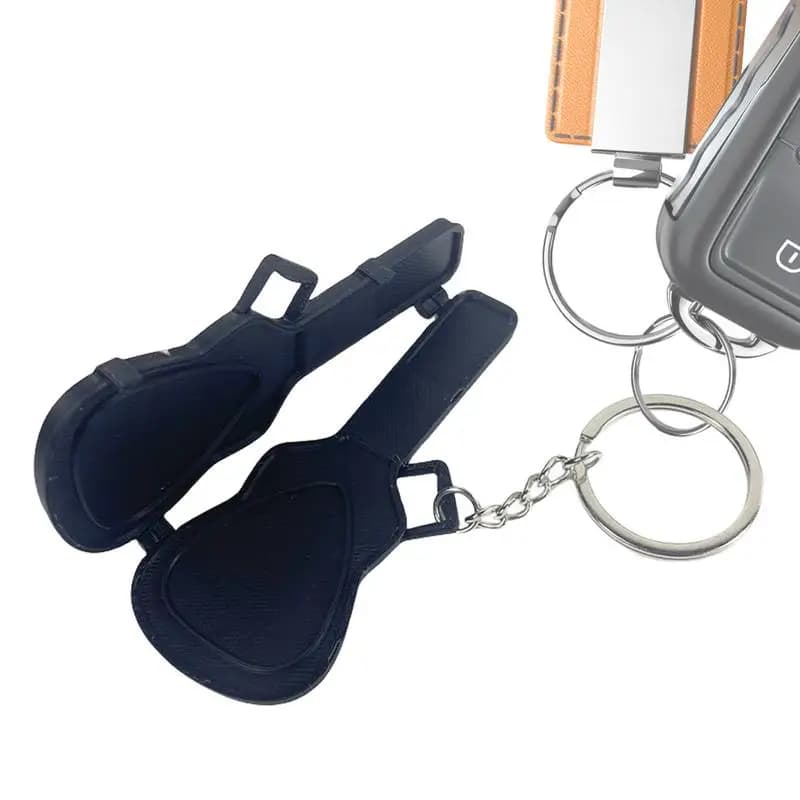 Porta plettro Custodia per plettro Stampata in 3D Porta plettro portatile Ciondolo Zaino Borsa Portachiavi per musicisti e amanti della musica Chitarra