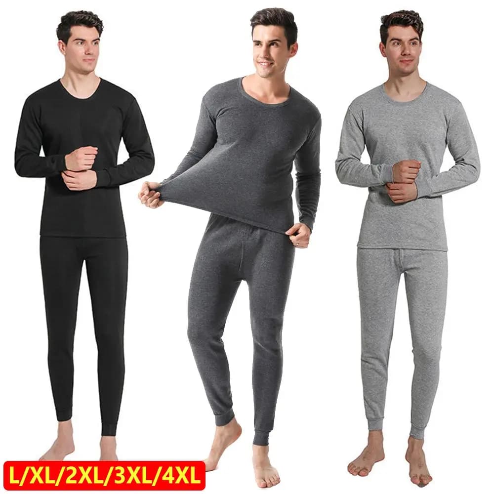 Set di biancheria intima termica per uomo Set di mutandoni lunghi foderati in morbido pile Set da uomo superiore e inferiore vestiti termici invernali per il freddo