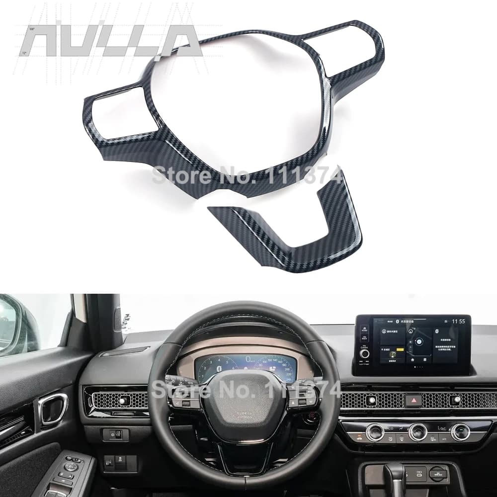 Copri Volante Decorativo per Honda Accord 2023 2024 2025, Rivestimento in ABS Effetto Carbonio Rosso Cromato, Accessori