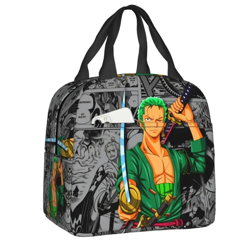 Borse termiche personalizzate Zoro One Piece per il pranzo, riutilizzabili, per avventure, anime, fumetti, scuola, lavoro, viaggi