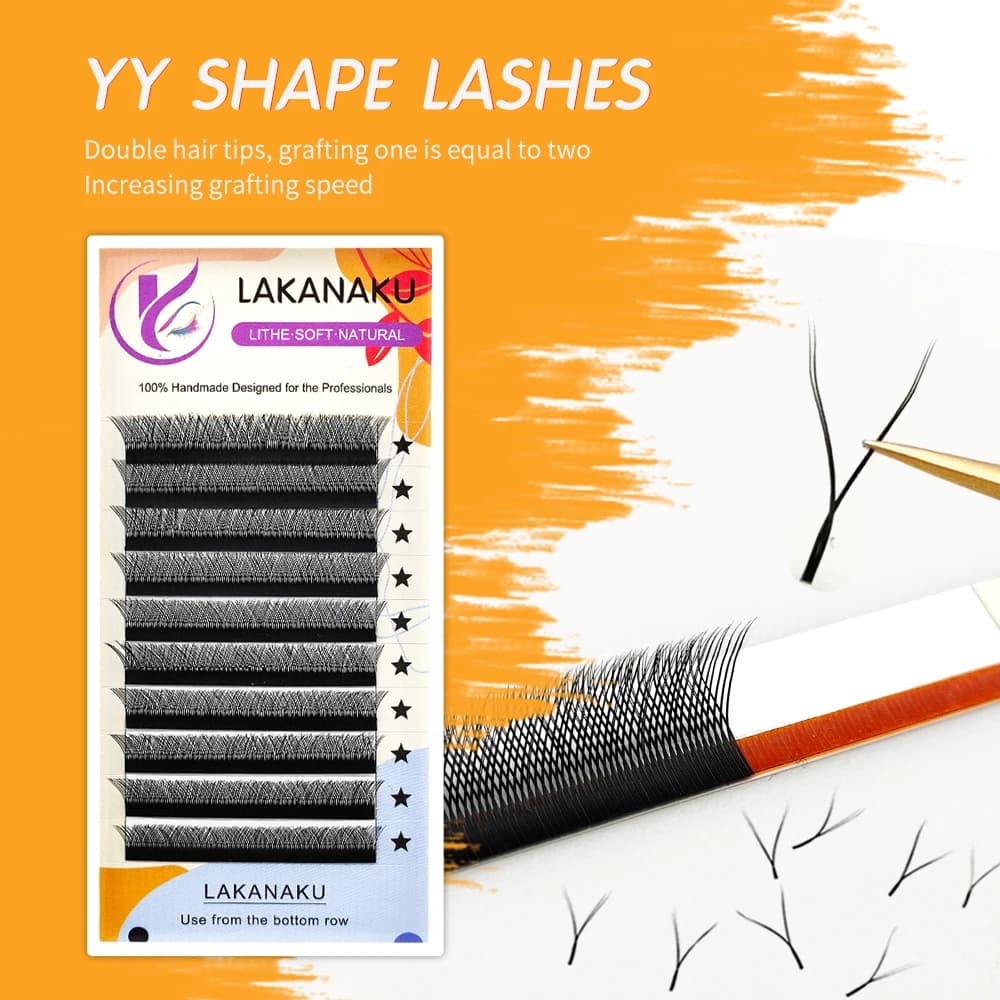 LAKANAKU YY Forma Volume Ciglia Y Estensioni Ciglia Cilia e Volume Brasiliano Cashmere Visone Estensioni Ciglia Cilios YY