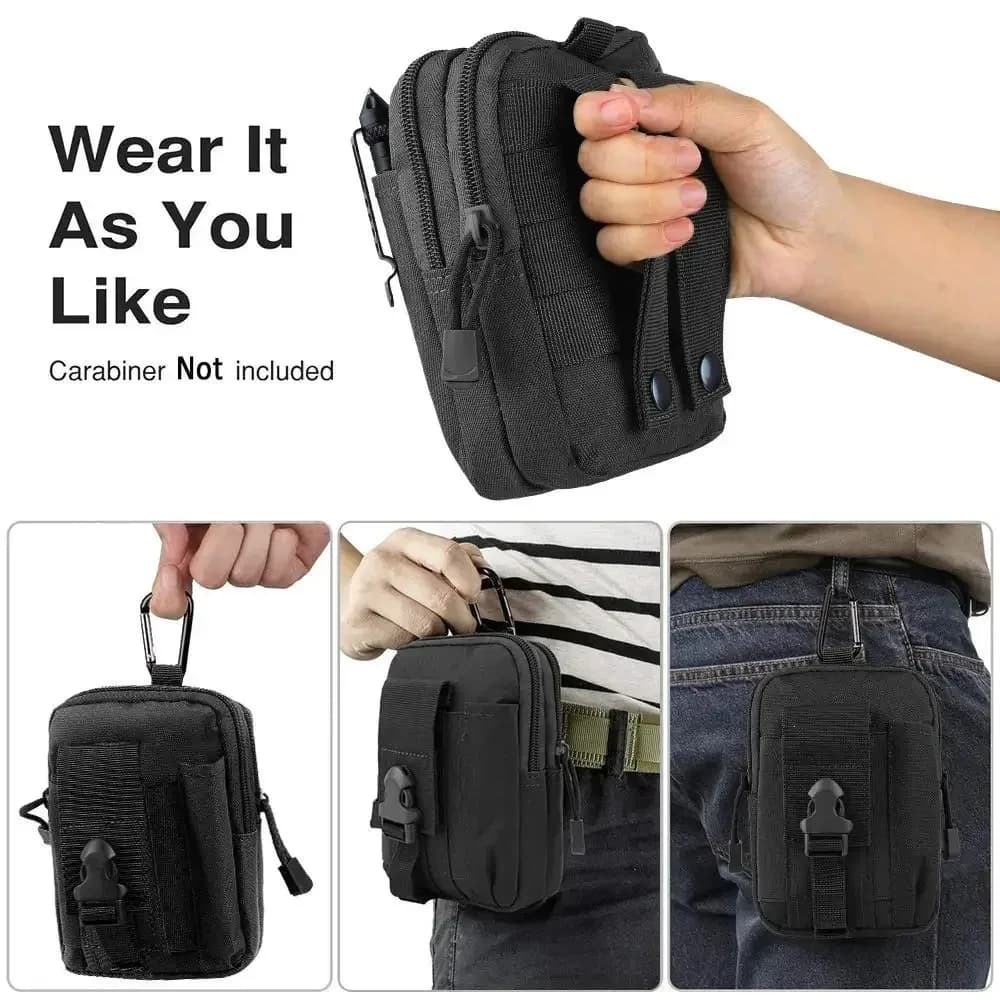 Feya Molle Pouch Men's Waist Belt Small Pocket Survival Tool Bag for Running Travel Camping Hunt Airsoft for Camping Excursion