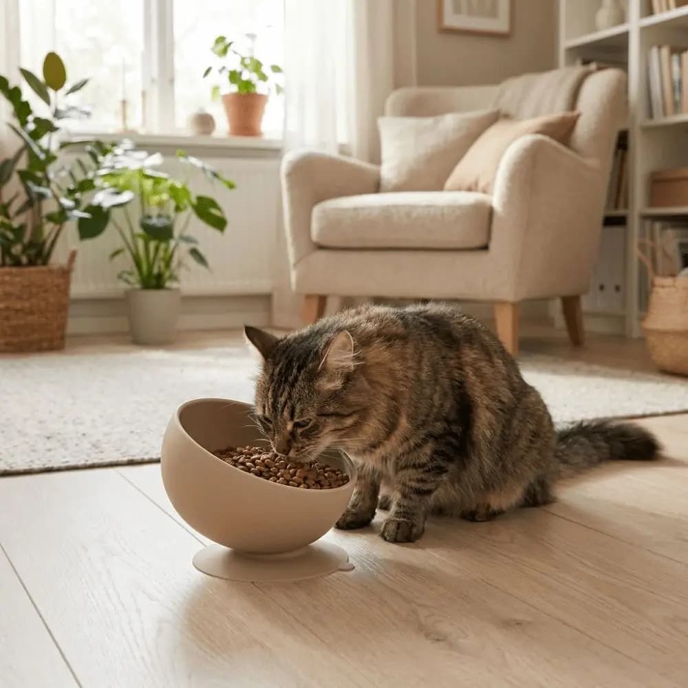Non-Slip Silicone Pet Bowl Suction Cups Anti-Tipping Slow Feeder Bowl Neck Protection Dog Food Bowl Indoor Feeding