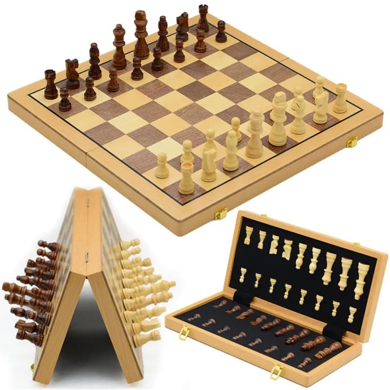 39cm Magnetic Professional Tournament Chess Set Solid Beech Wood International Chess with Extra Queen Educational Board Game