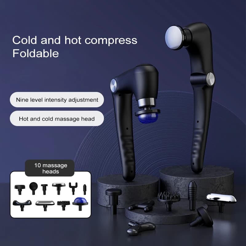 Portable Foldable Massage Gun Cold Heat Swivel Head Professional Design Portable Massage All Body Back Chain Muscle