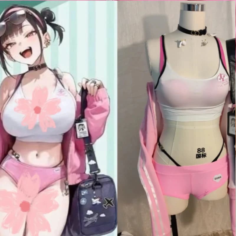 Women's Sora Spring Flight Nikke Cosplay Windbreaker Jumpsuit Halloween Party Anime Convention Role Play Outfit