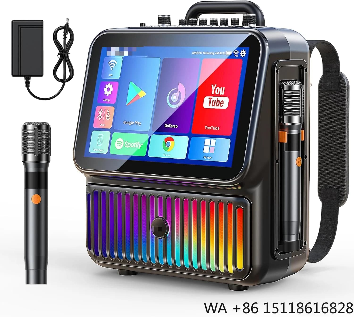 Karaoke Machine with Screen Wireless Mics, Professional Karaoke System for Home Party