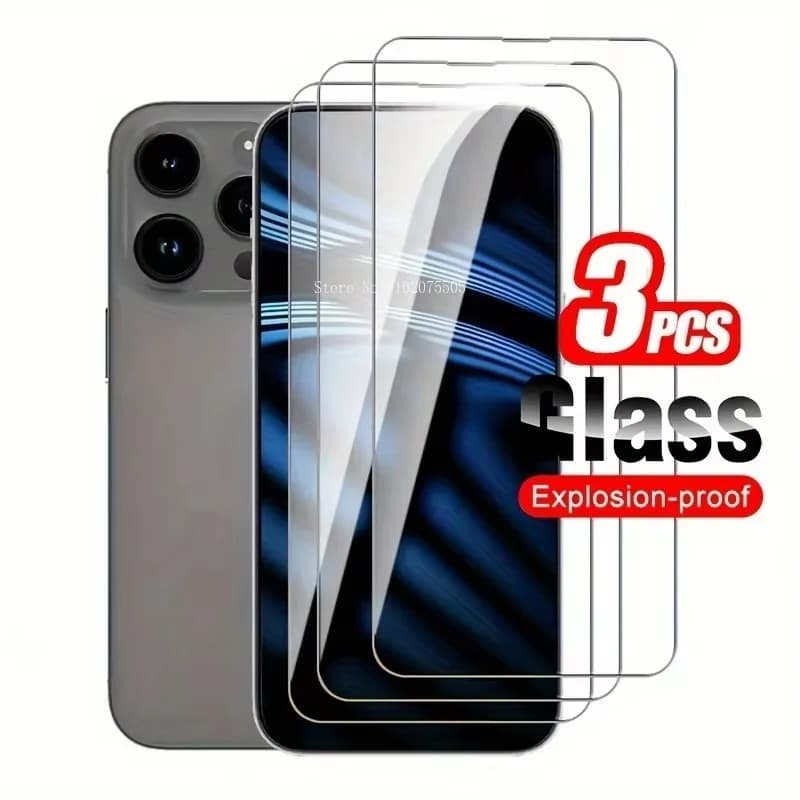3 pezzi per iPhone 16 Pro Max XR XS MAX SE 2 6 7 8Plus vetro temperato per iPhone 15 Pro Max 14 13 12 11 Pro Mini protezioni schermo