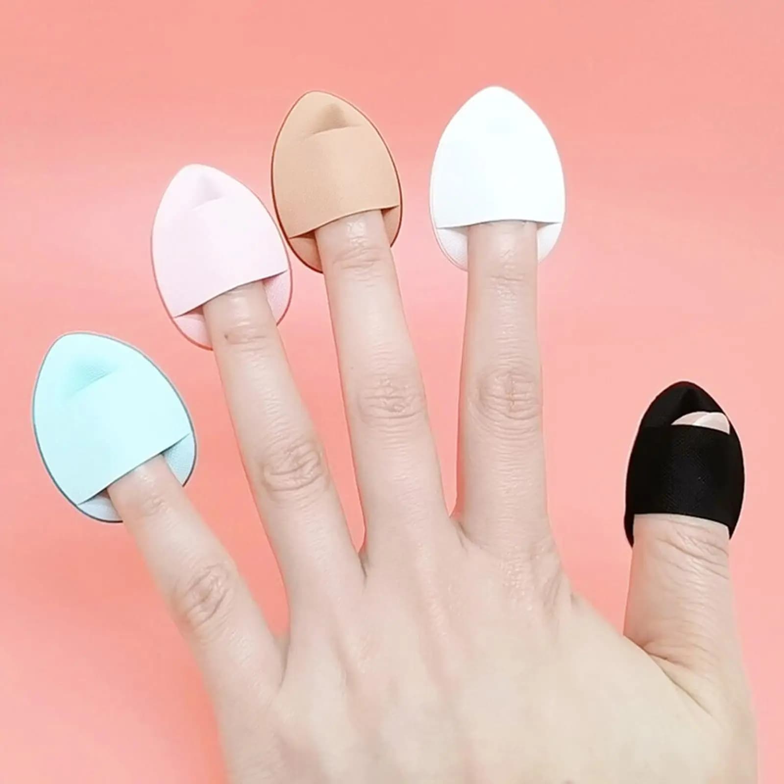 Hydrophilic Non Latex Triangle Makeup Puff Small Water Drop Blender Set for Foundation Eye Corners and Nose