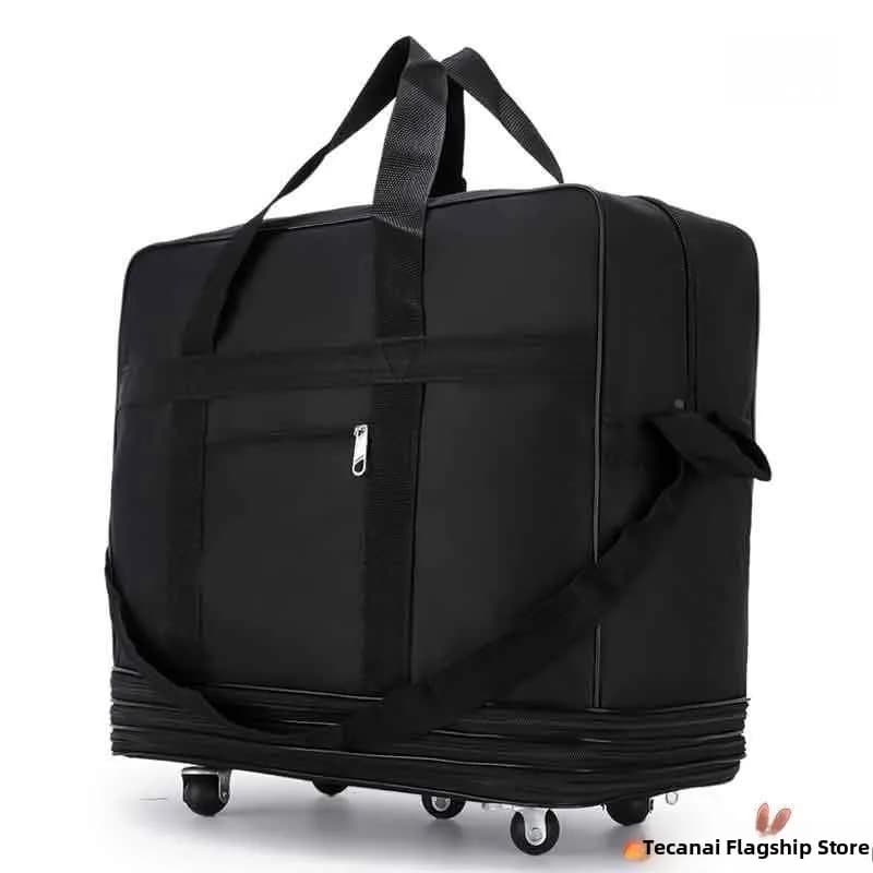 Large Capacity Canvas Airline Check-In Baggage Travel Bag with Wheels Pull Handle Luggage Bag for Moving And Traveling