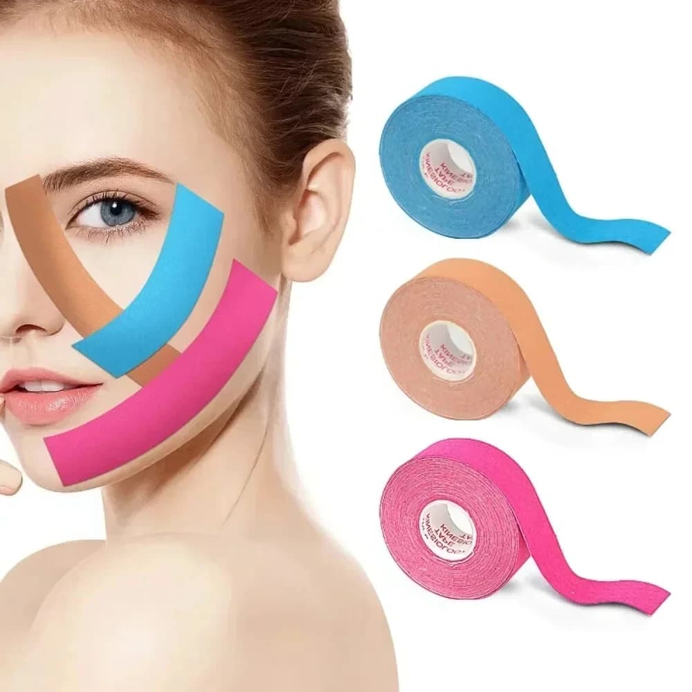 2.5CM*5M Kinesiology Tape For Face V Line Neck Eyes Lifting Wrinkle Remover Stickers Tapes Elastic Bandage Facial Skin Care Tool