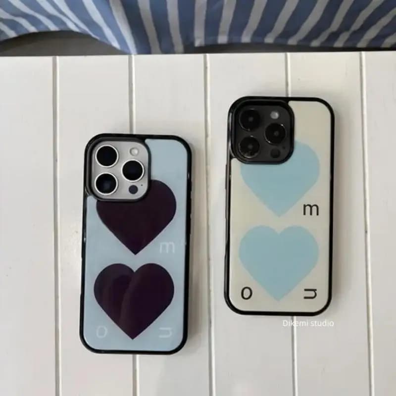 Custodia per telefono creativa e dolce per coppie, stile coreano Ins Niche Y2K, per iPhone 17 16 15 14 13 12 11 Pro Max Plus, cover di tendenza Y2K