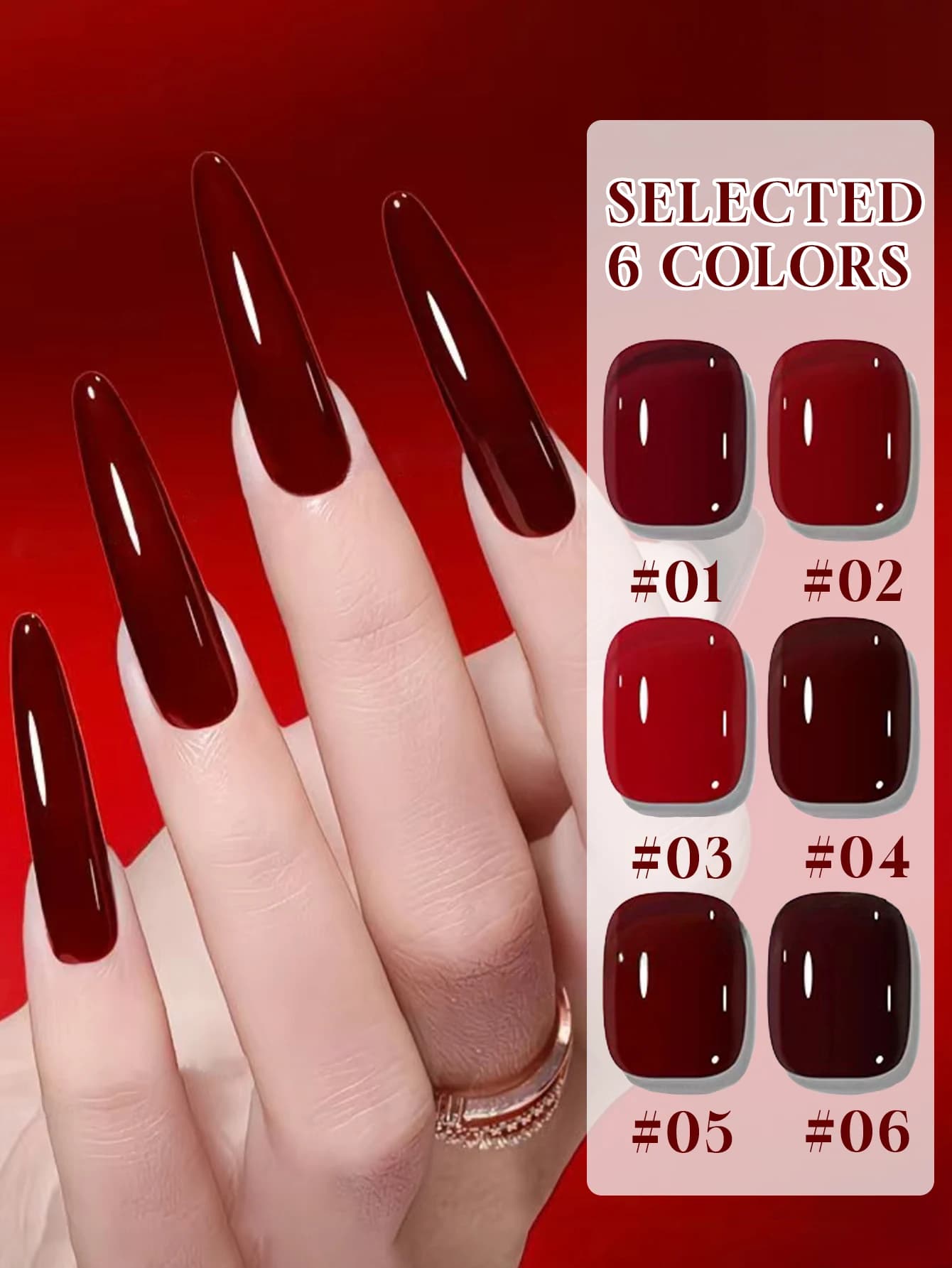 Autunno e inverno Nail Capodanno Smalto per unghie gel rosso ciliegia UV LED polimerizzazione regalo per le donne per le vacanze Nail Art Forniture quotidiane Set fai da te