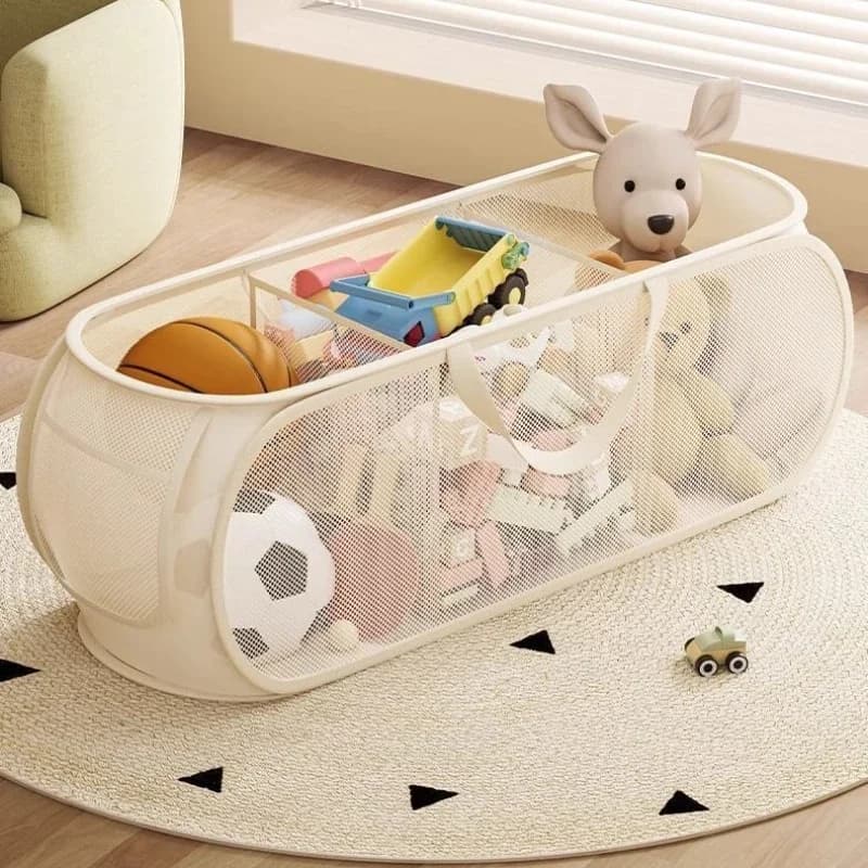 Portable Large Capacity Storage Bin - Multifunctional Toy Organizer for Plush Dolls Household Laundry Hamper