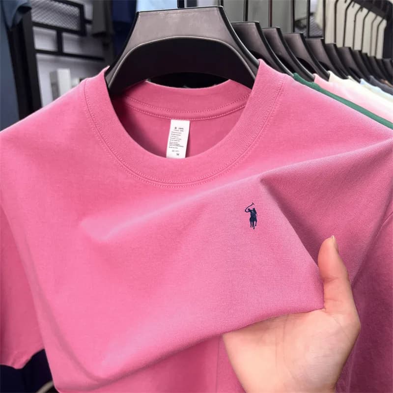 T-shirt manica corta traspirante in cotone 100% moda estiva da uomo marchio di lusso golf Paul ricamo allentato casual girocollo top