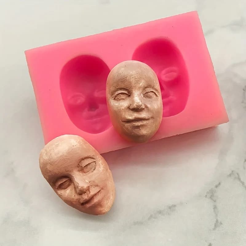 1 pz, stampo in silicone a forma di viso 3D-stampo da forno creativo fai da te, perfetto per la decorazione di torte, cubetti di ghiaccio e artigianato in argilla polimerica
