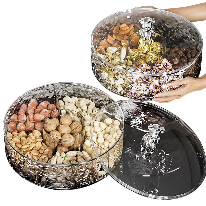 Light Luxury Sealed Dried Fruit Storage Box Household Living Room Coffee Table Nut Snack Serving Plate