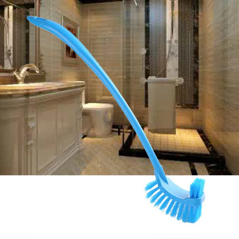 Toilet Brush Long Handle Bathroom Cleaner Brush for Toilet Bowl Scrub Easy Use Built in Hanging Hole Pink