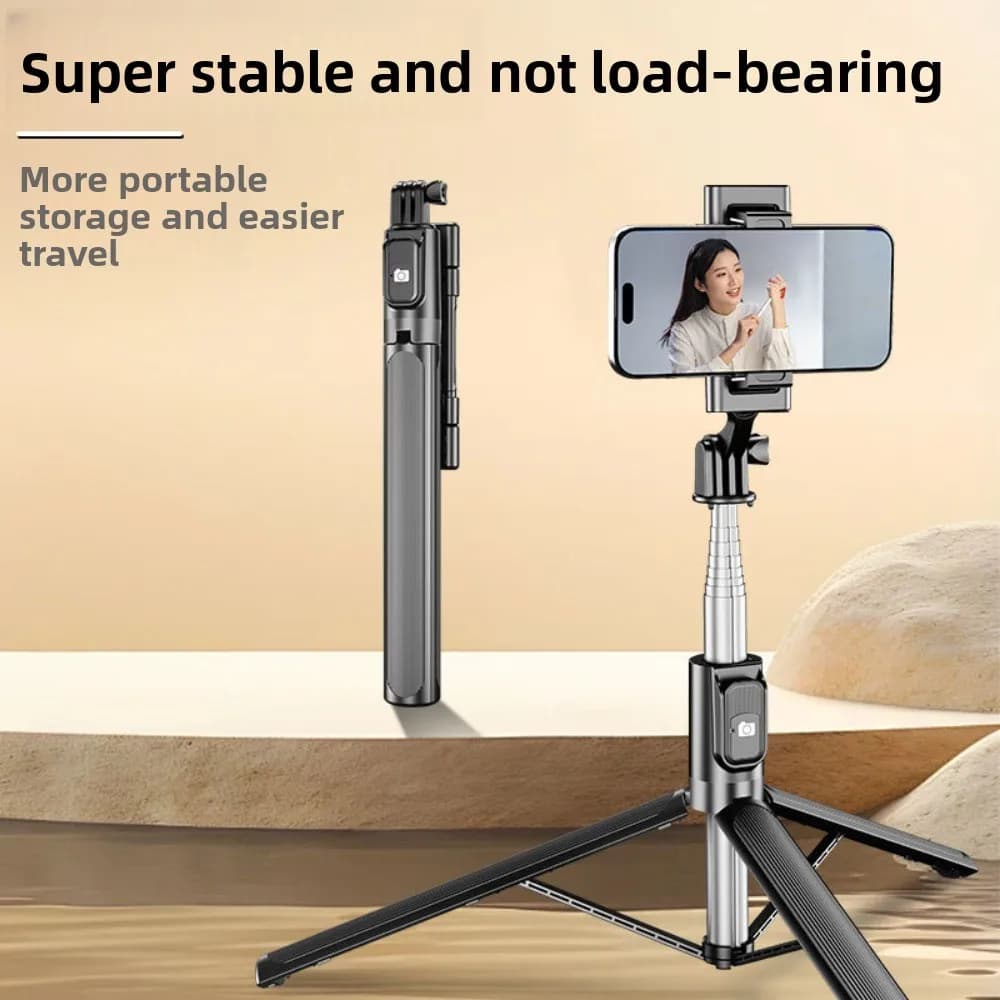 Bastone selfie telescopico da 1,3/1,7 M Treppiede Bastone selfie Bluetooth portatile Supporto per selfie stick regolabile portatile