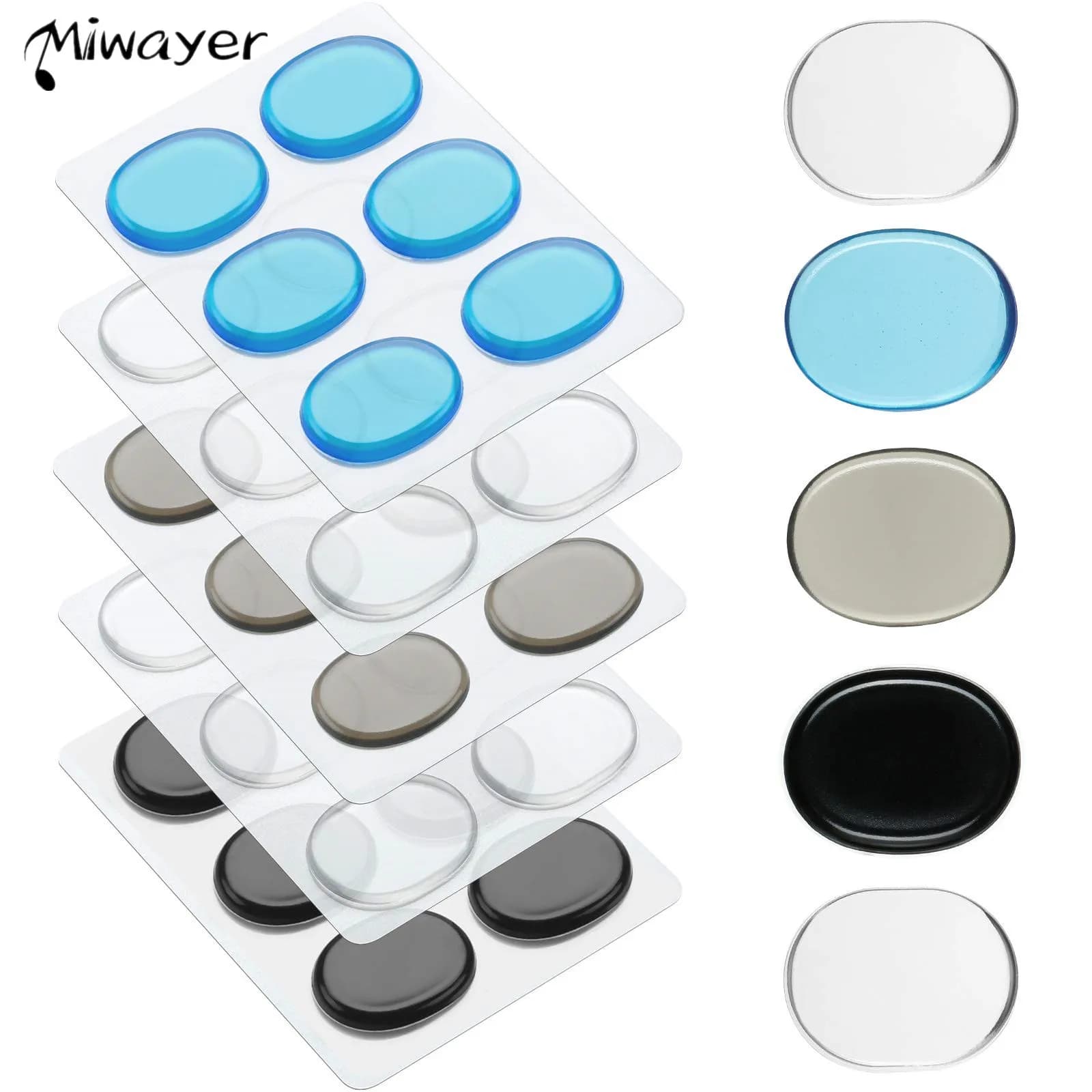 Miwayer 30 Pezzi Ammortizzatori per Tamburi Gels Luna Cuscinetti in Gel di Silicone Ammortizzatori per Tamburi Morbidi per Piatti Controllo del Tono, 30 Pezzi