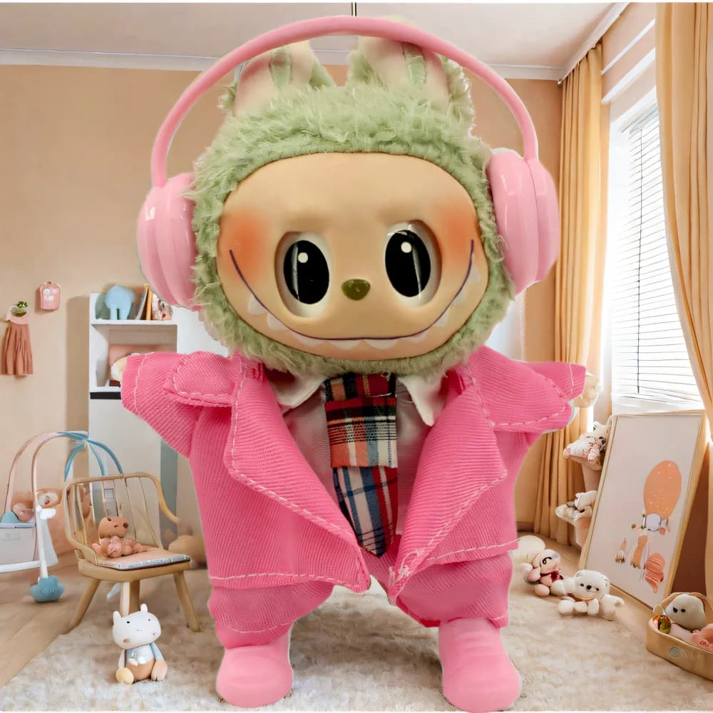 For clothes labububu dress 17 cm doll shirt + tie + coat + pants fashion clothes pop mini clothes hangers for accessories labubu, girls toys