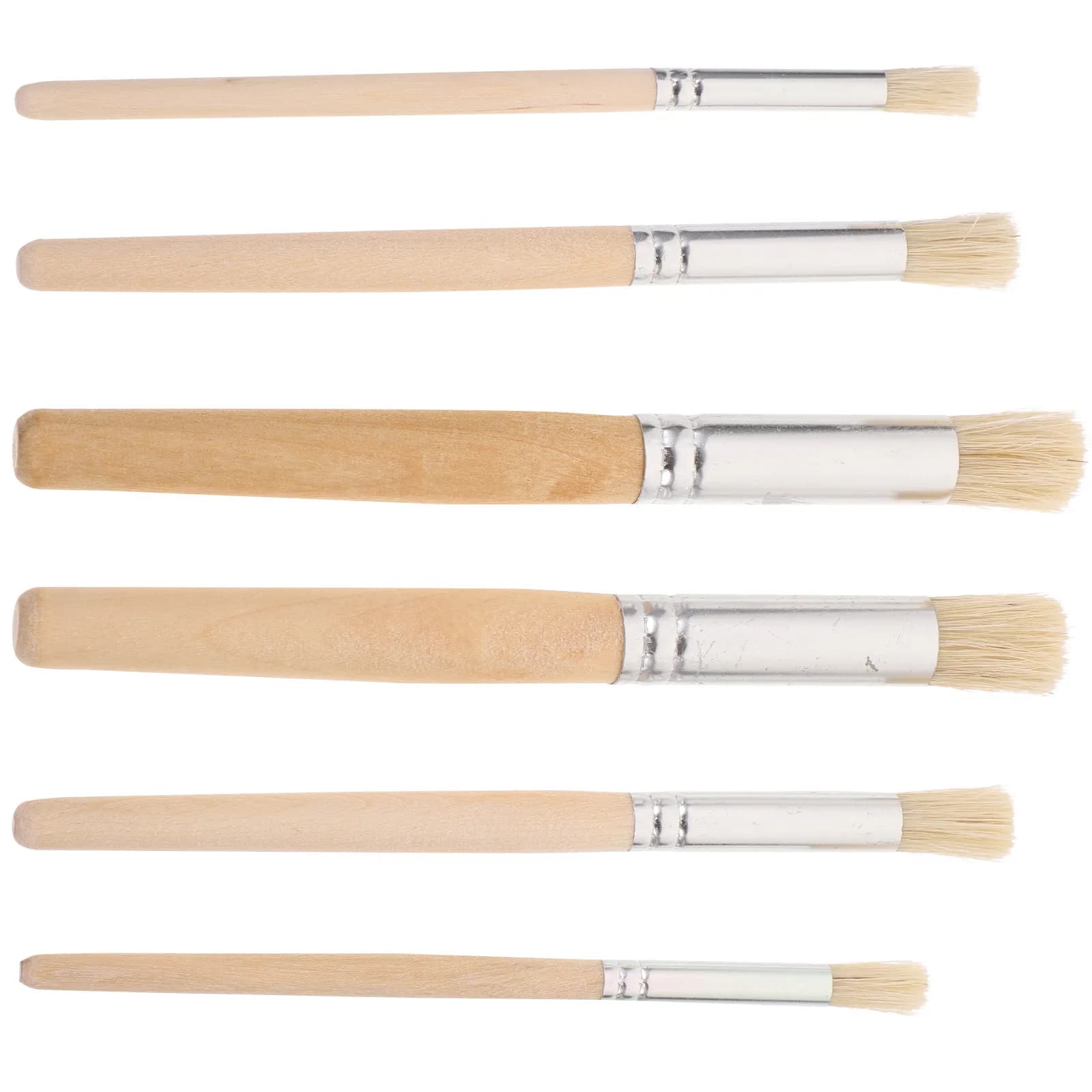 6Pcs All Purpose Paint Brush Set Soft Nylon Bristles Ergonomic Wooden Handle for Acrylic Watercolor Oil Gouache Face Painting
