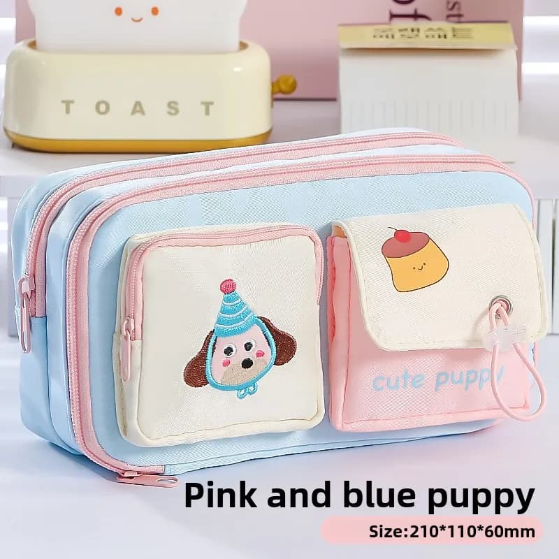 Cute korean style ins large capacity drawstring pencil case - multifunctional, stylish, durable, and designed with a touch