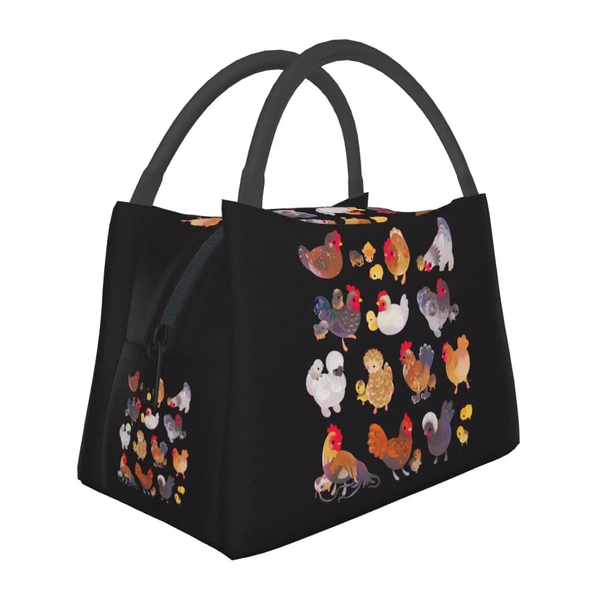 Chicken And Chick - Dark Insulated Lunch Bag for School Picnic Storage Food Boxes Leakproof Container Cooler Thermal Lunch Box