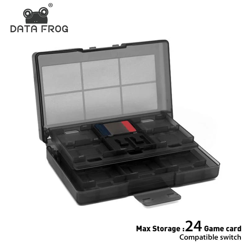 DATA FROG Custodia per carte da gioco portatile 24 in 1 compatibile con supporto per scheda SD di memoria di gioco Switch per accessori Switch Lite