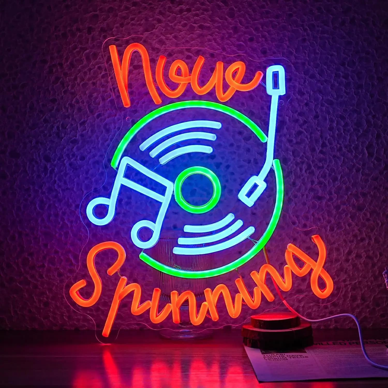 Insegna al Neon a LED USB a Forma di Disco per Negozio di Dischi, Bar Musicale, Feste, Decorazione Camera da Letto, Regalo di Compleanno, Luce Artistica da Parete