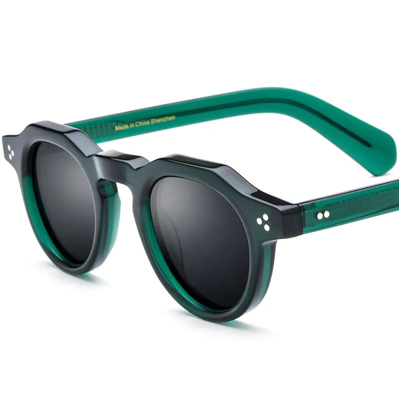 2026 Retro Top Quality Polarized Green Frame Sunglasses Men Fishing Thick Fashion Glasses Women Eyeglasses Man for Small Face
