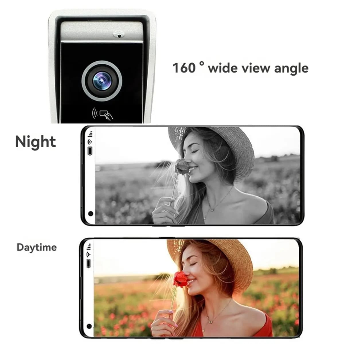 OKgood TUYA Campanello Video WiFi con Sistema Intercom e Monitor Touch da 10 Pollici, Protezione di Sicurezza per Villa e Casa, Spina UK