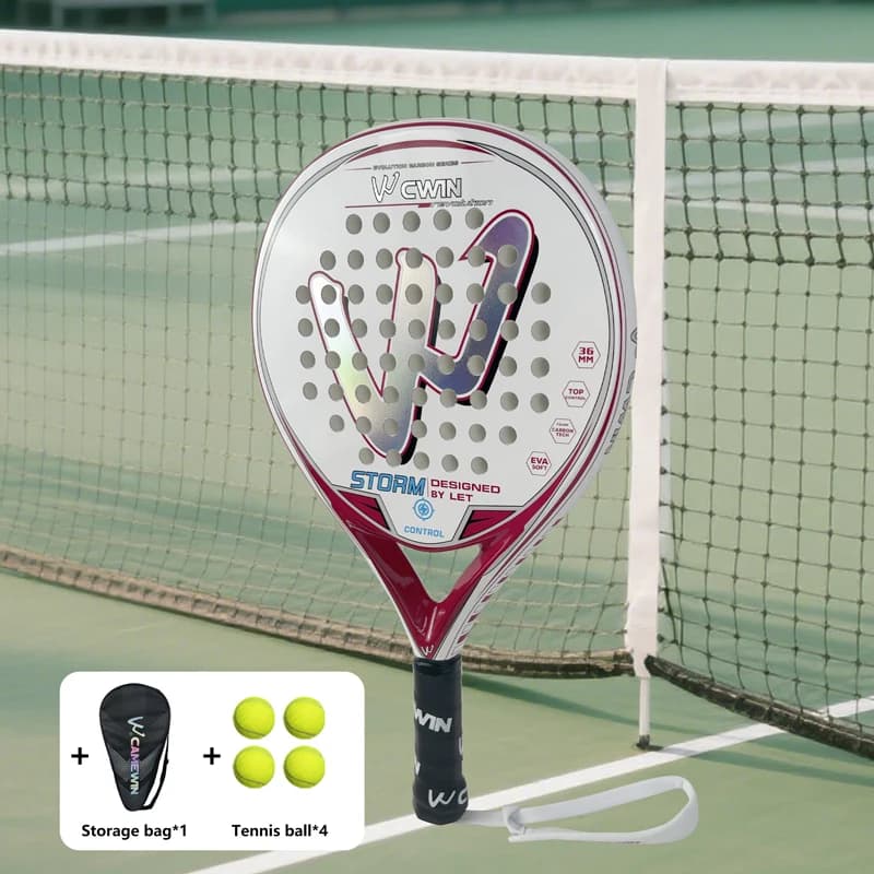 Racchetta da padel in fibra di carbonio | Racchetta da tennis | Racchetta da cricket | Racchetta da spiaggia | Nucleo di memoria elastico in EVA | Per donne e principianti!