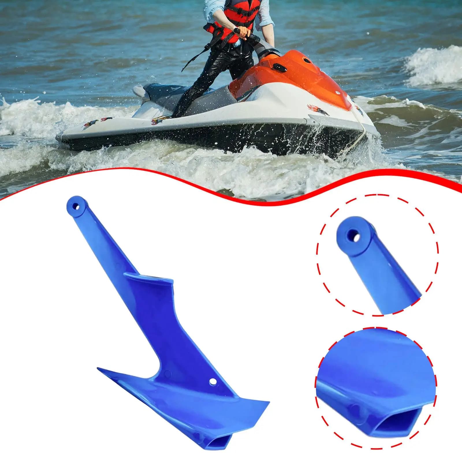 Boat Anchor Compact Portable 1kg/2.2lb Boating Accessories Outdoor Jet Skis Anchor Replacement for Watercraft Kayaks