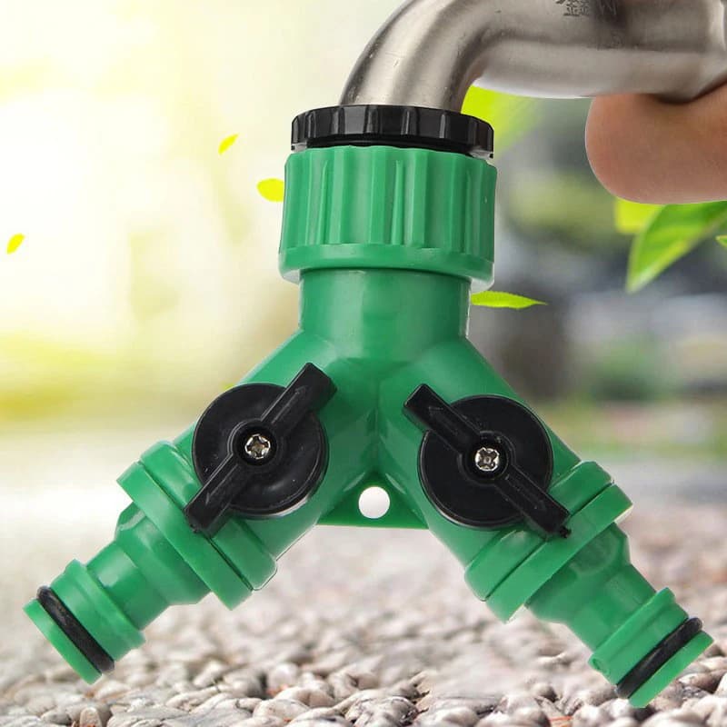 Nuovo Divisore d'Acqua a 2 Vie per Giardino, Valvola a Y con Filettatura Femmina da 3/4" per Tubo da Giardino, Interruttore Regolabile per Irrigazione