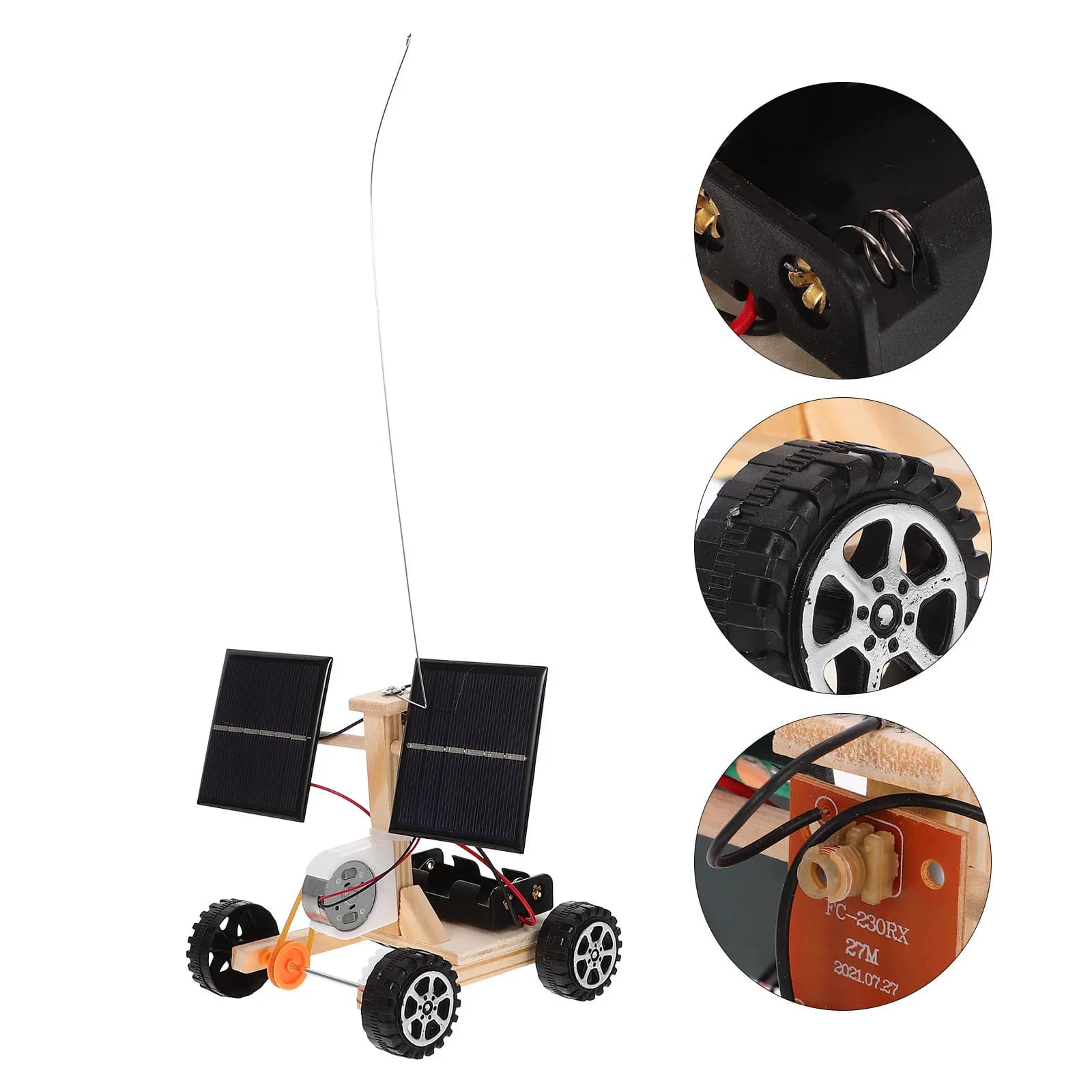 Kit Educativo di Assemblaggio Veicolo Solare in Legno, Strumento Didattico per Esperimenti Scientifici e Pratica del Pensiero Logico per Studenti