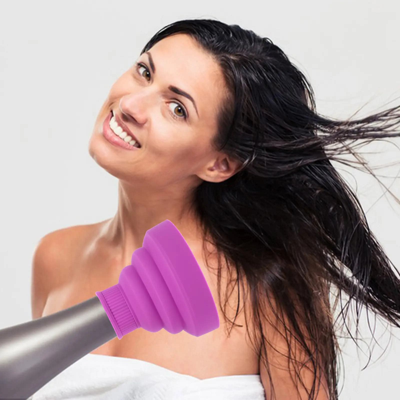 Hair Dryer Diffuser Collapsible Blow Diffuser Attachment for Curly Wavy Hair Dryer Accessory Heat Protection
