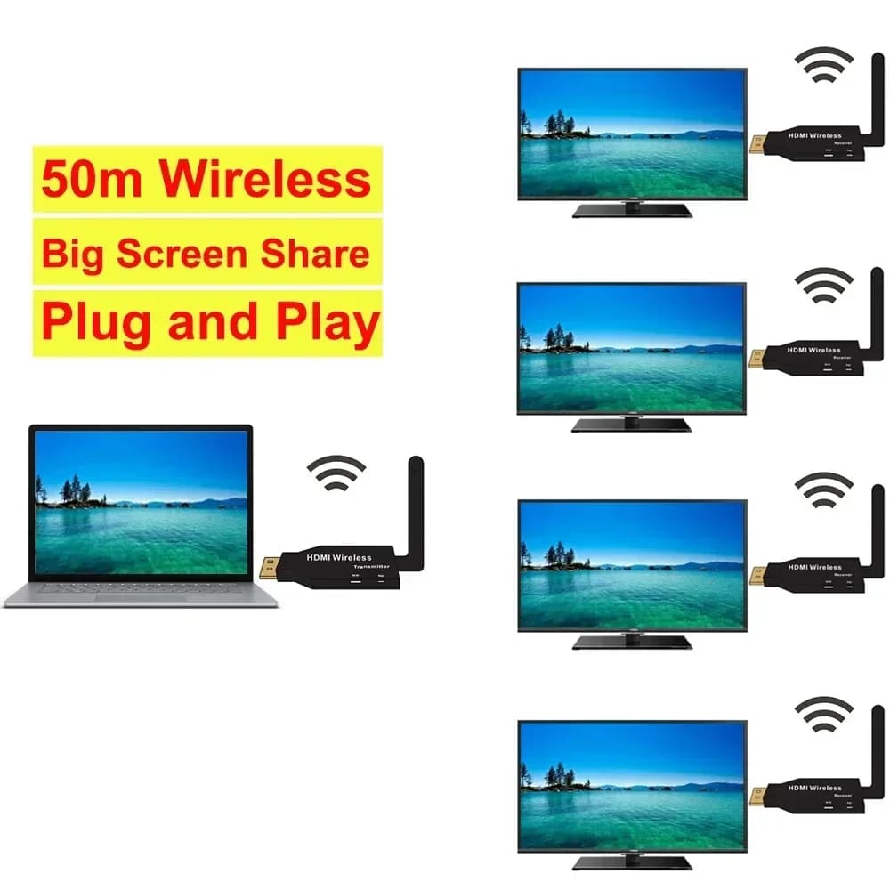 50M Wireless HDMI Extender Audio Video trasmettitore ricevitore Display adattatore schermo condividi per PS4 DVD Camera PC a TV proiettore