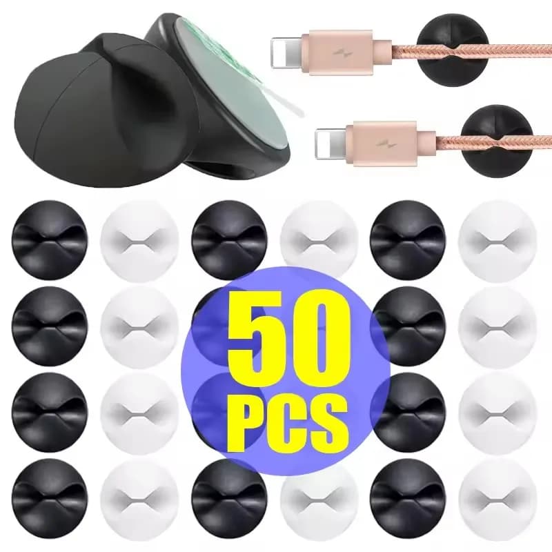 Mini Organizzatore Avvolgicavo USB in Silicone, Clip Adesive per Cavi, Supporto per Cavi di Ricarica USB e Auricolari, Organizzatore da Scrivania